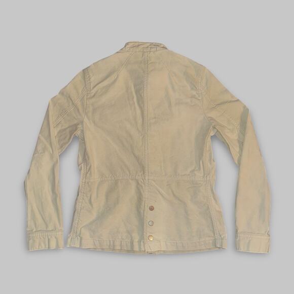 Free People Utility Military-Style Beige Cotton Jacket – Women’s Small - Picture 2 of 5
